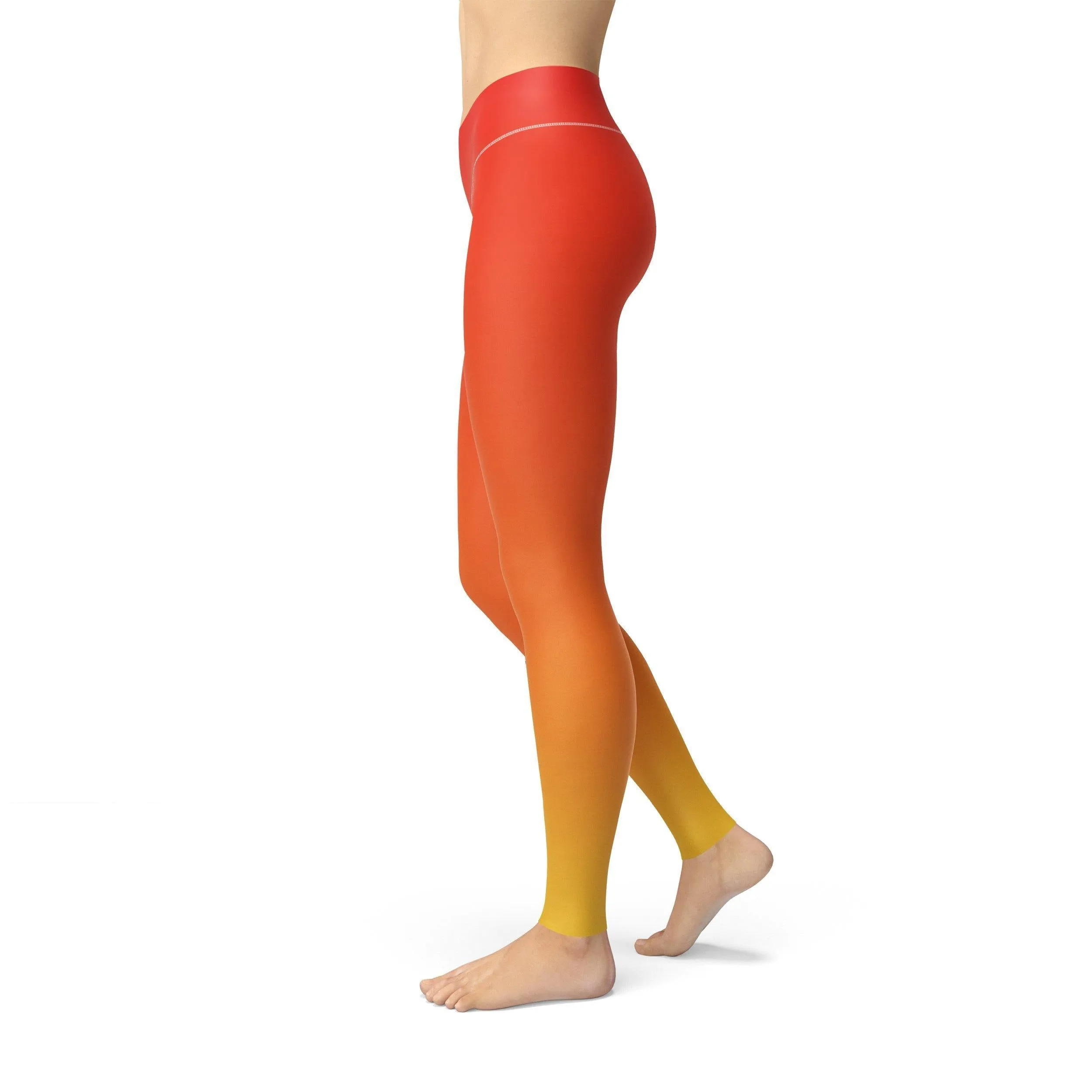 Jean Red Yellow Ombre Leggings