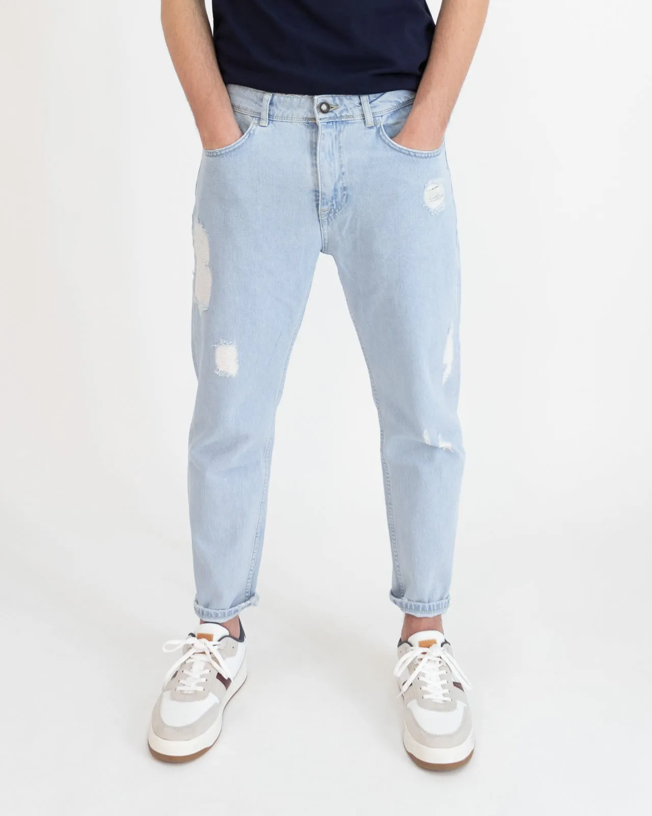 Jeans cropped fit rotture - PGrax