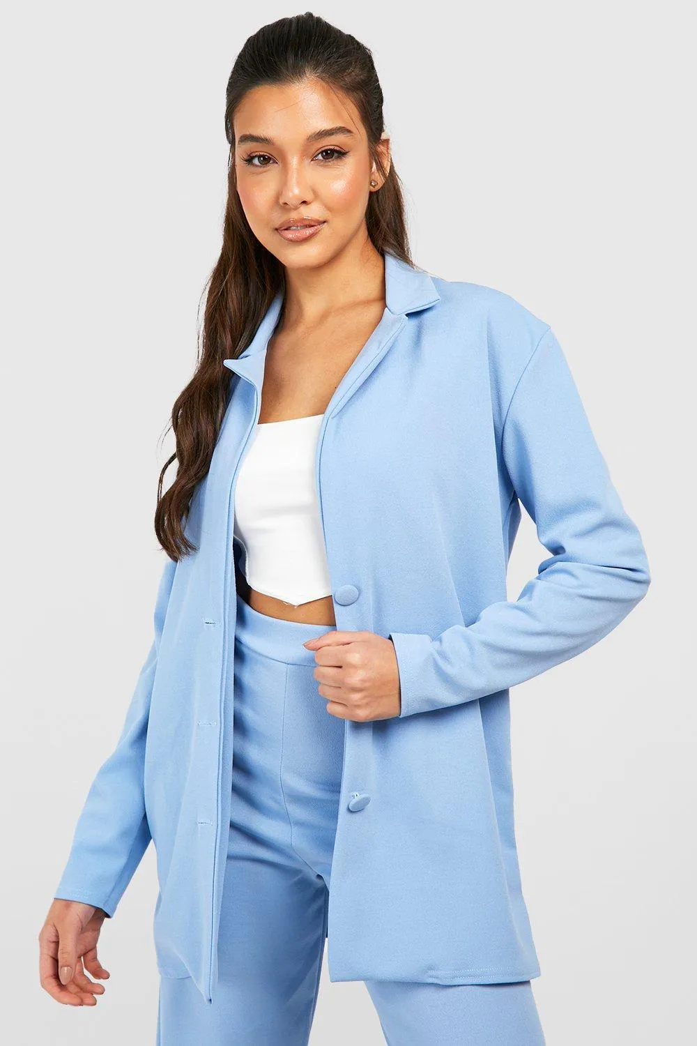 Jersey Knit Relaxed Fit Blazer