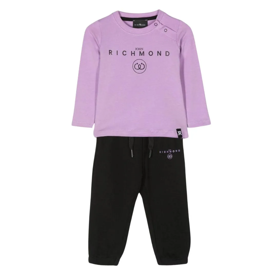 John Richmond Track Suit Set Black-Purple