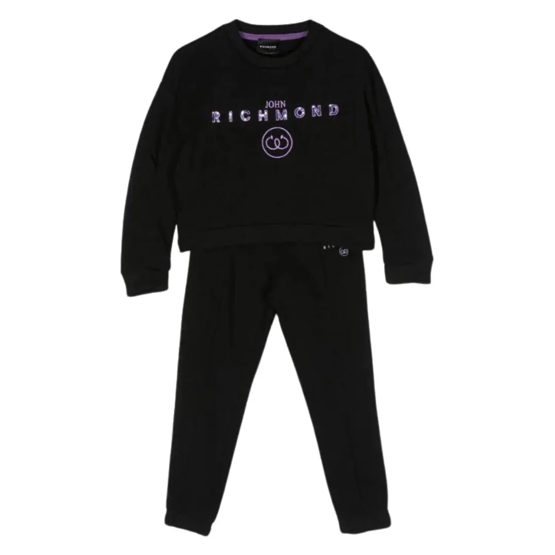 John Richmond Track Suit Set Purple-Black