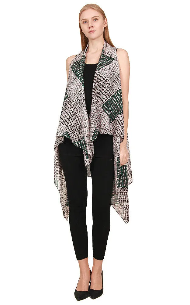 JP559/083520 Drape Surface Chiffon Long Scarf Vest