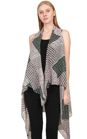 JP559/083520 Drape Surface Chiffon Long Scarf Vest