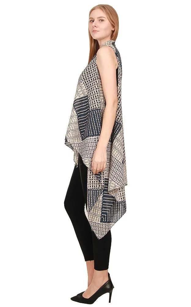 JP559/083520 Drape Surface Chiffon Long Scarf Vest