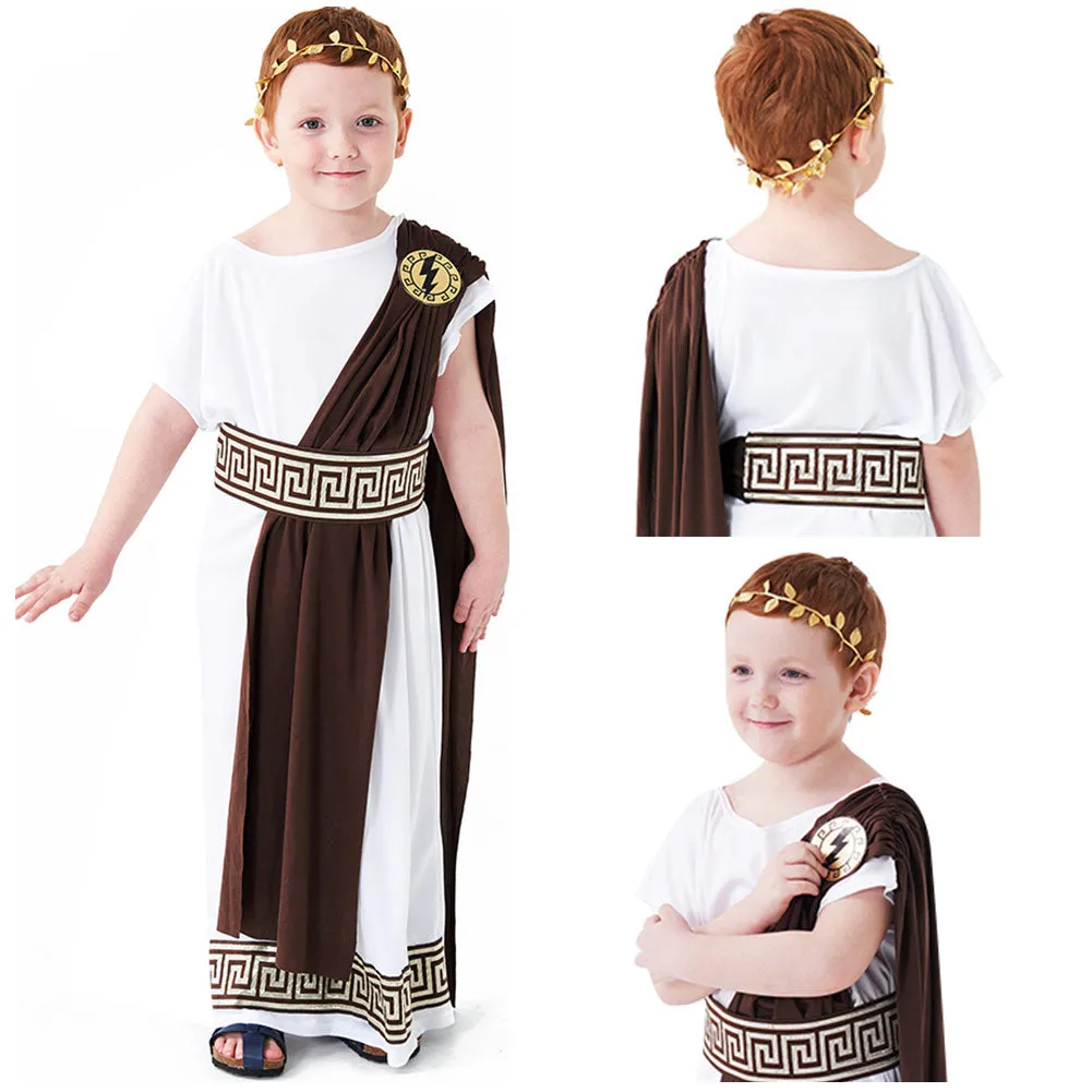 Kids Children Ancient Greek mythology Cosplay Costume Outfits Halloween Carnival Suit