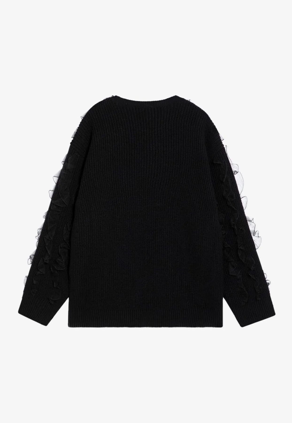 Knitted Wool Ruffled Sweater