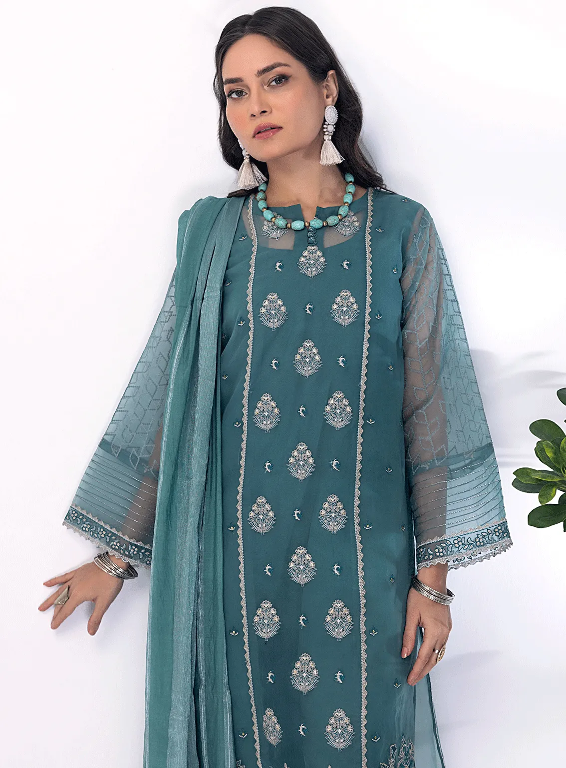 Lakhany By LSM Embroidered Khaadi Net Stitched 3 Piece Suit - LG-SS-0099