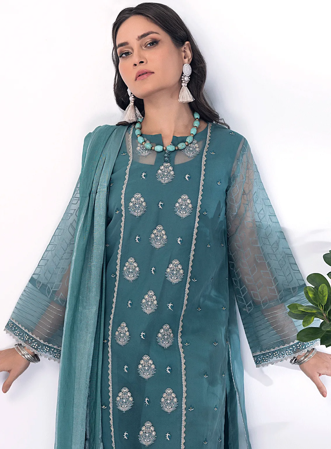 Lakhany By LSM Embroidered Khaadi Net Stitched 3 Piece Suit - LG-SS-0099