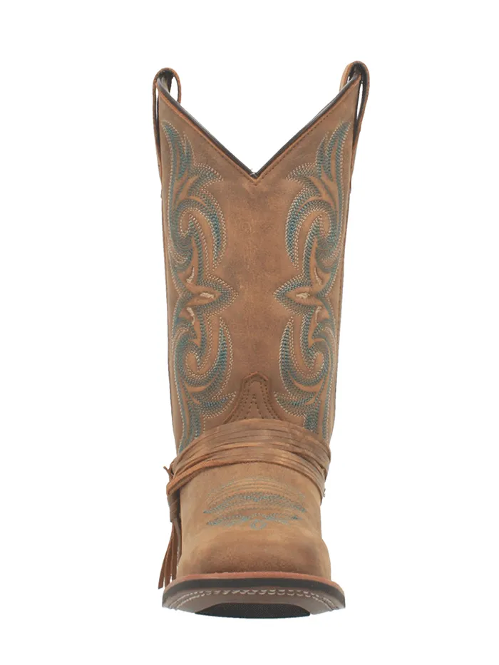 Laredo 5848 Womens Sadie Square Toe With Straps Leather Boots Tan