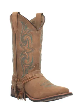 Laredo 5848 Womens Sadie Square Toe With Straps Leather Boots Tan