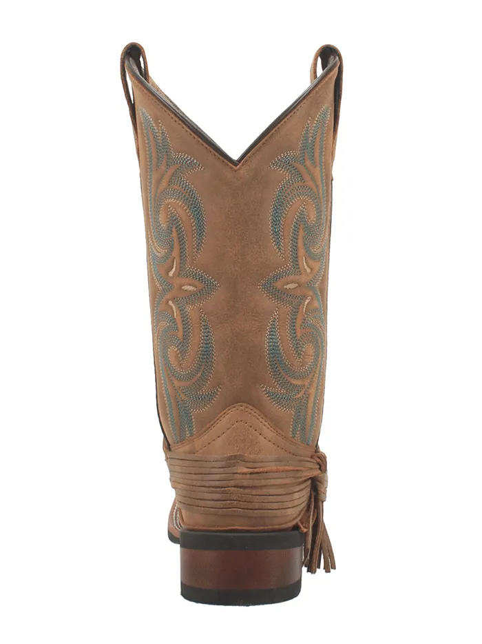 Laredo 5848 Womens Sadie Square Toe With Straps Leather Boots Tan