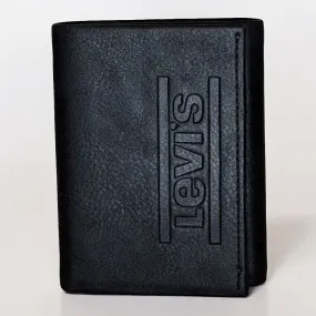 Levi's Wallet RFID Identity theft protection coated leather trifold 31LP110034 - Black