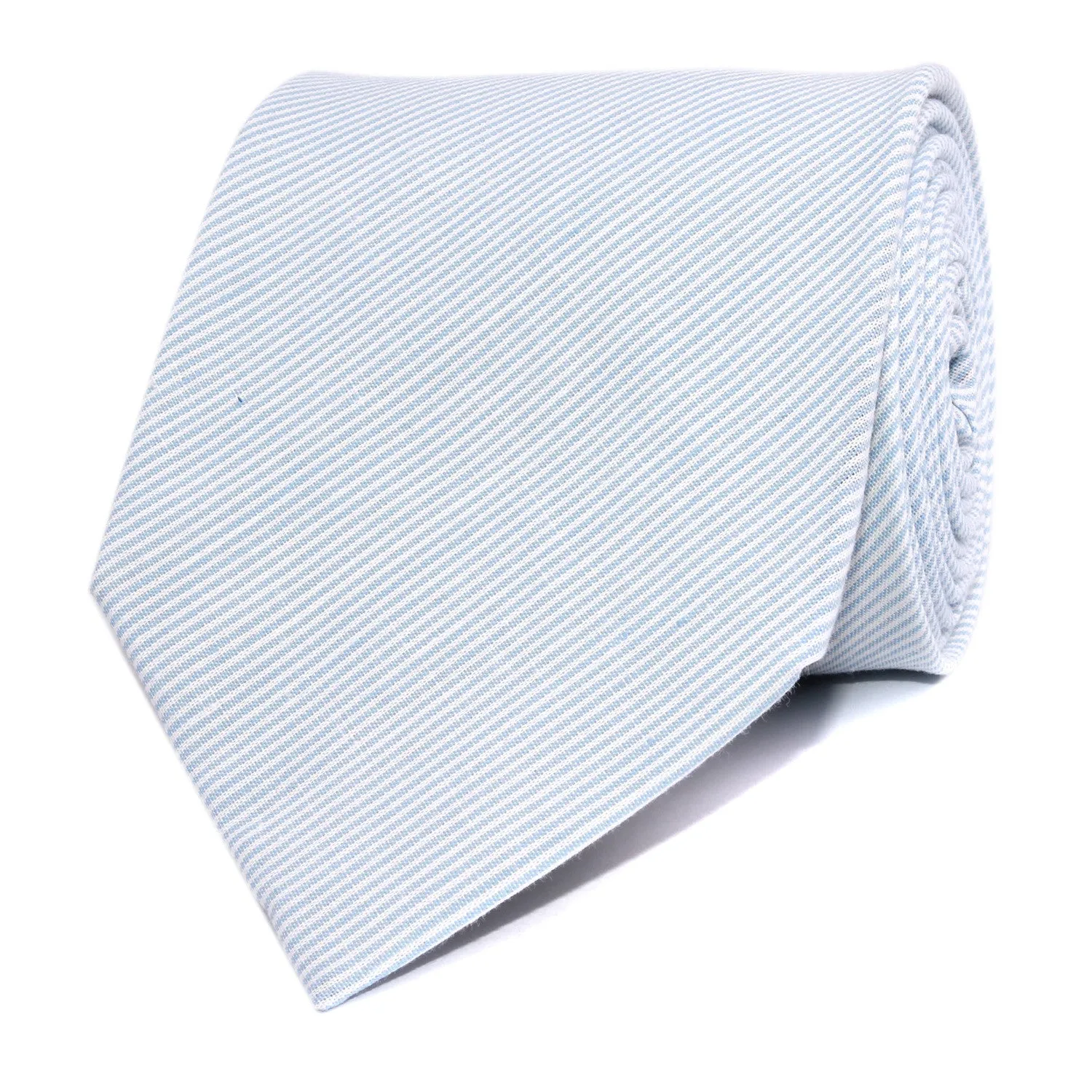 Light Blue and White Pinstripes Cotton Necktie