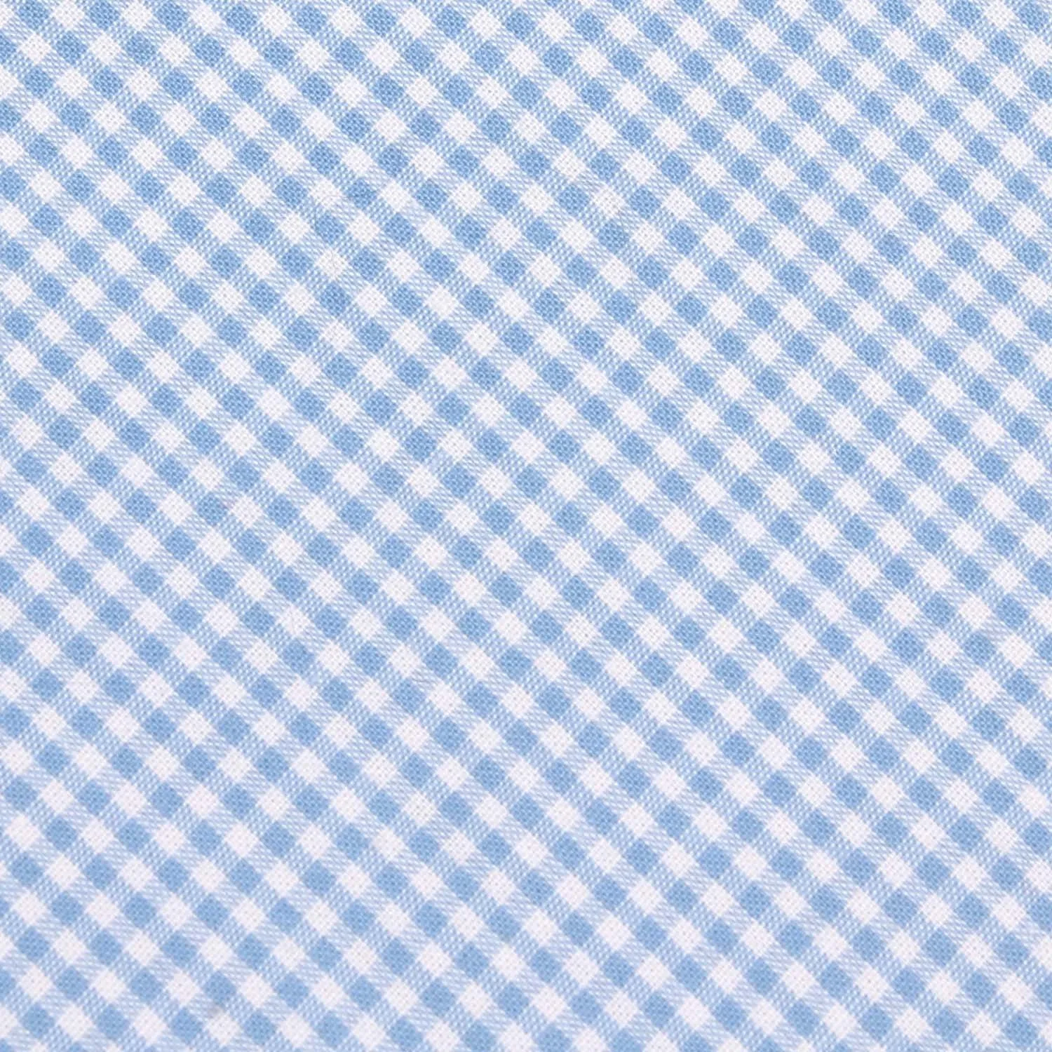 Light Blue Gingham Cotton Pocket Square