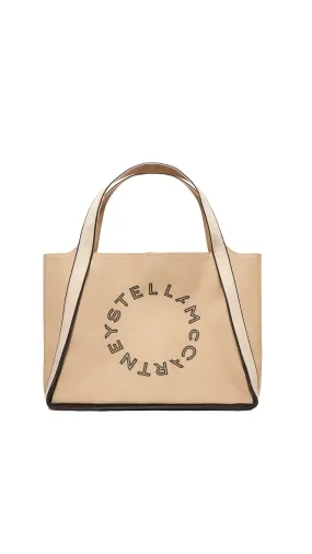 Logo Crossbody Tote Bag - Beige