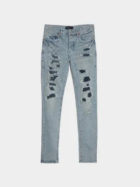 Low Rise Slim Leg Jean, Light Indigo Destroy Repair