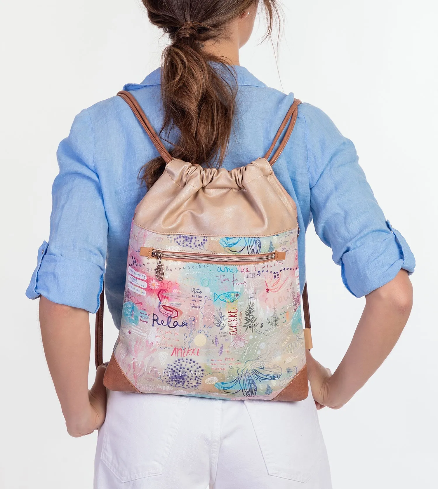 Mediterranean Backpack bag with pockets