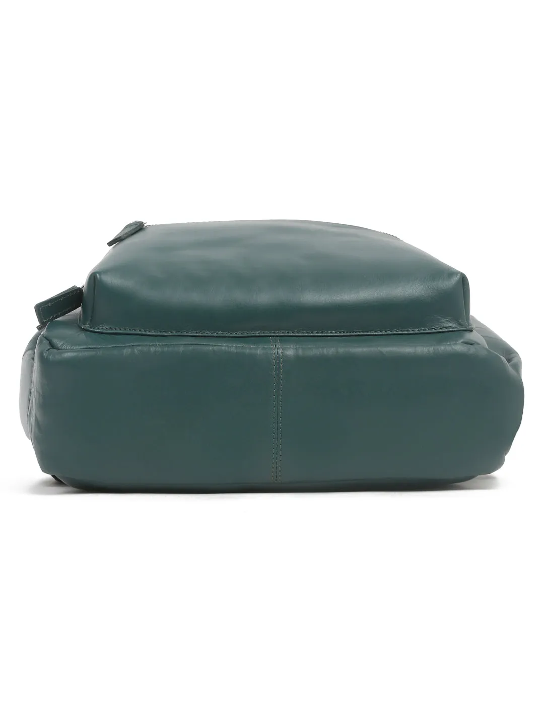 Men's Green Solid Leather backpack - Clearance sale