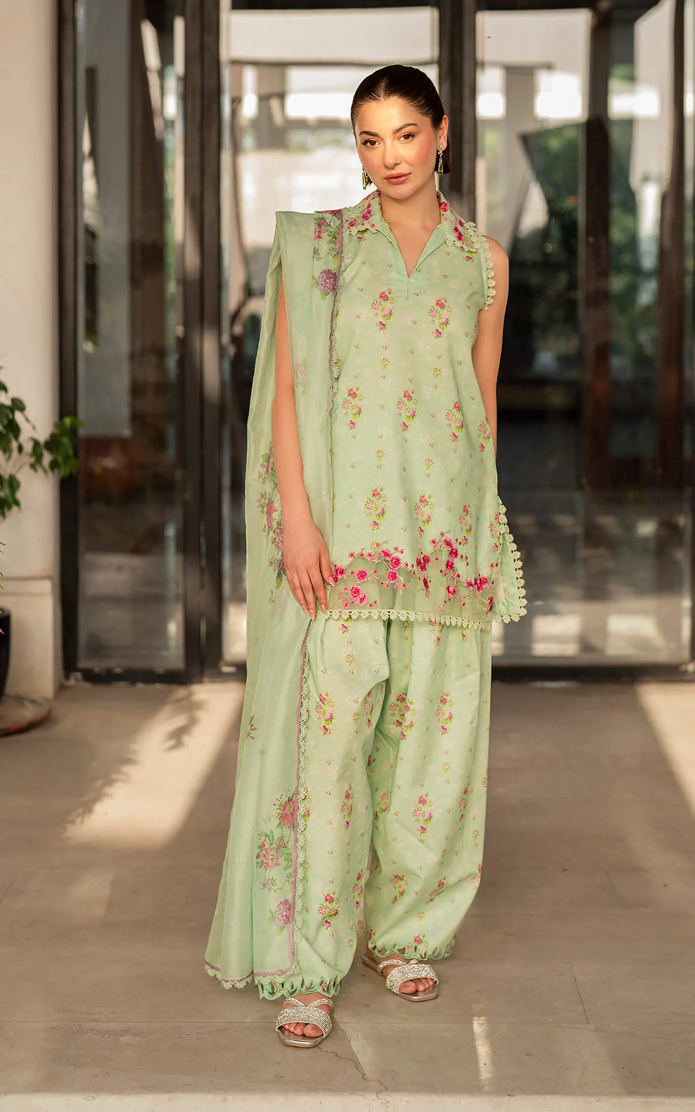 Meraki by Asifa & Nabeel Embroidered Lawn Unstitched 3Pc Suit MK-11 Gul-e-Rana