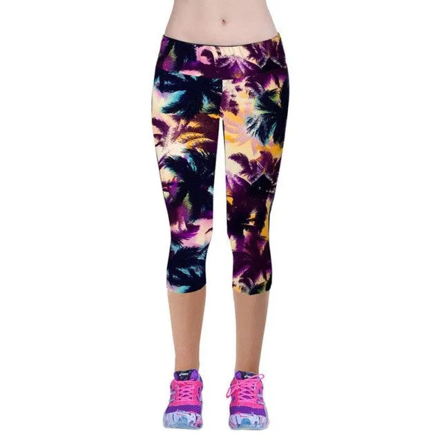 mokingtop Leggings Summer Women High Waist Elastic Fitness Women Pants Printed Stretch Leggings Calzas Mujer Leggins#3546 SM6