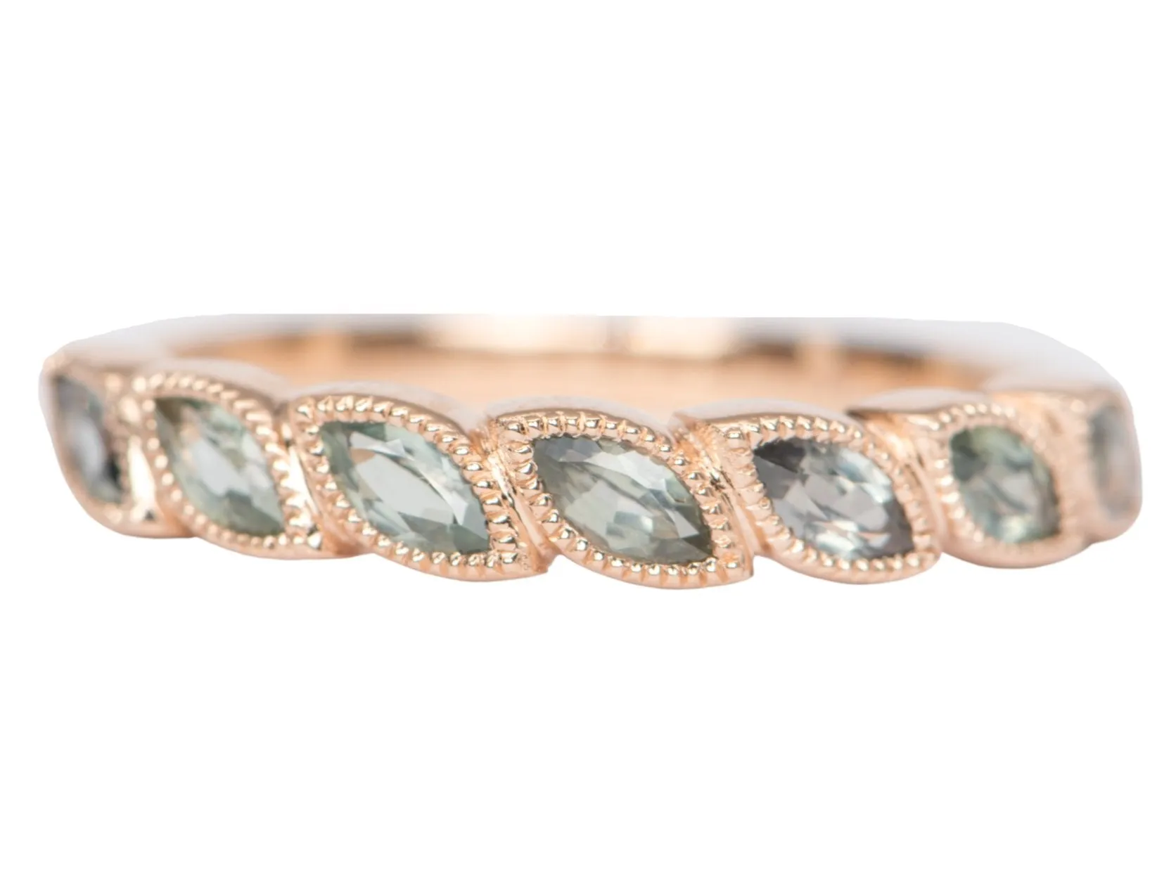 Montana Sapphire Leafy Band 14K Rose Gold M5044