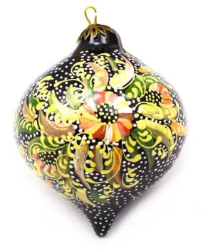 Morning Glow Bouquet Tear Drop Ceramic Ornament