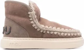 Mou crochet stitch-trim sneaker boots Grey