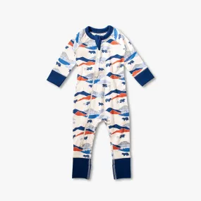 Mountain Bear Zip Romper