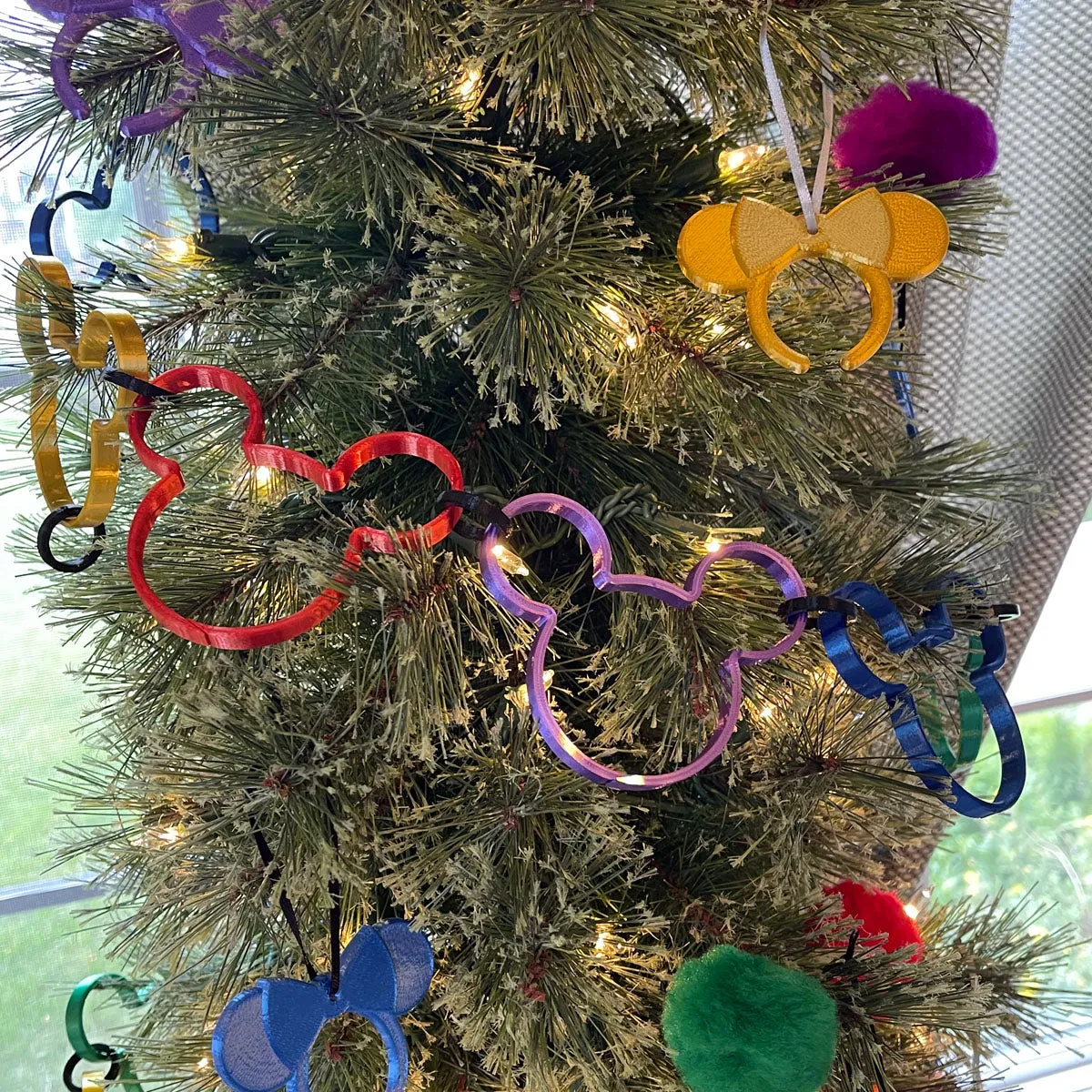 Mouse Head Linked Jewel Tone Garland