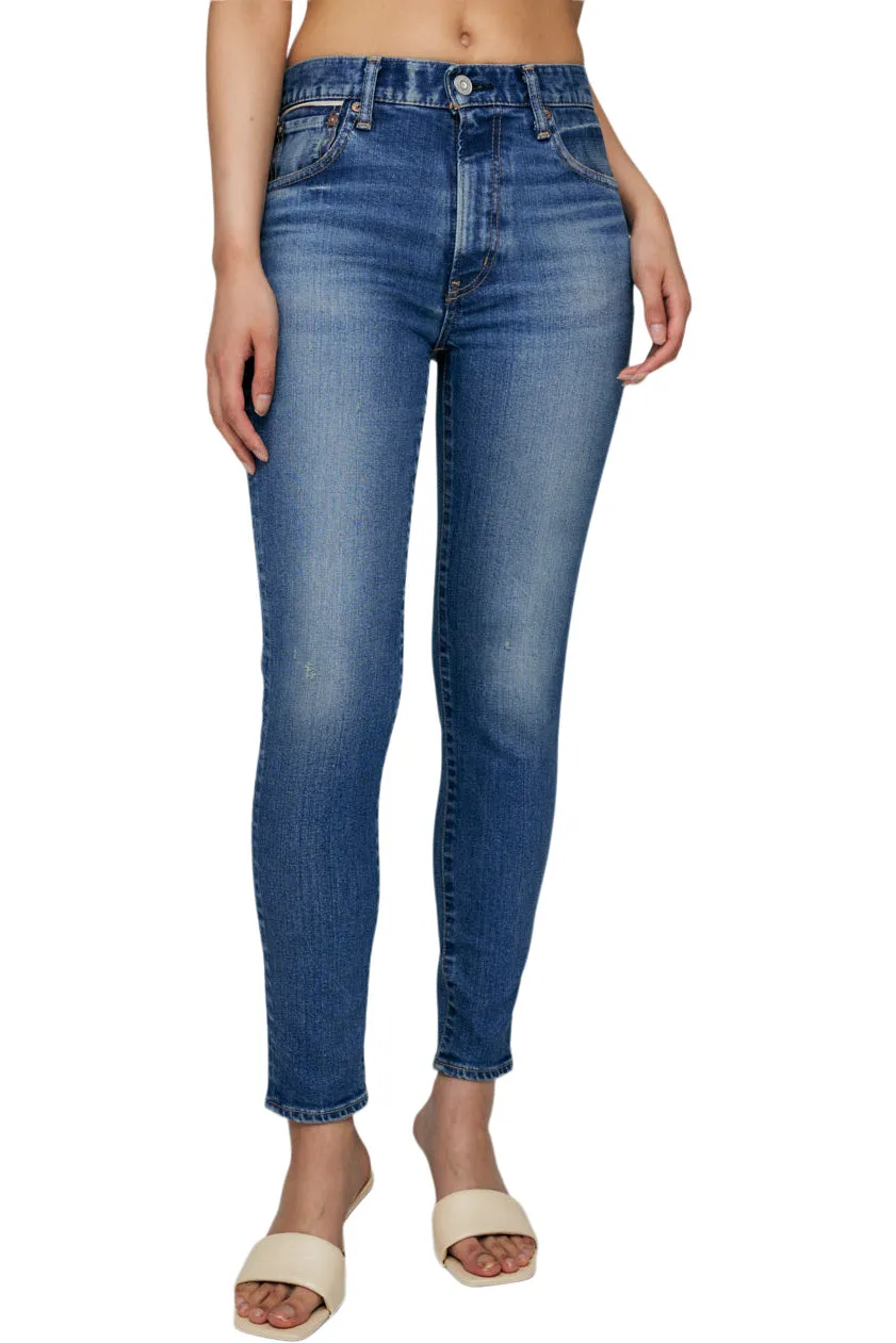 Moussy Denim Rhett Skinny High Rise Jeans in Dark Blue