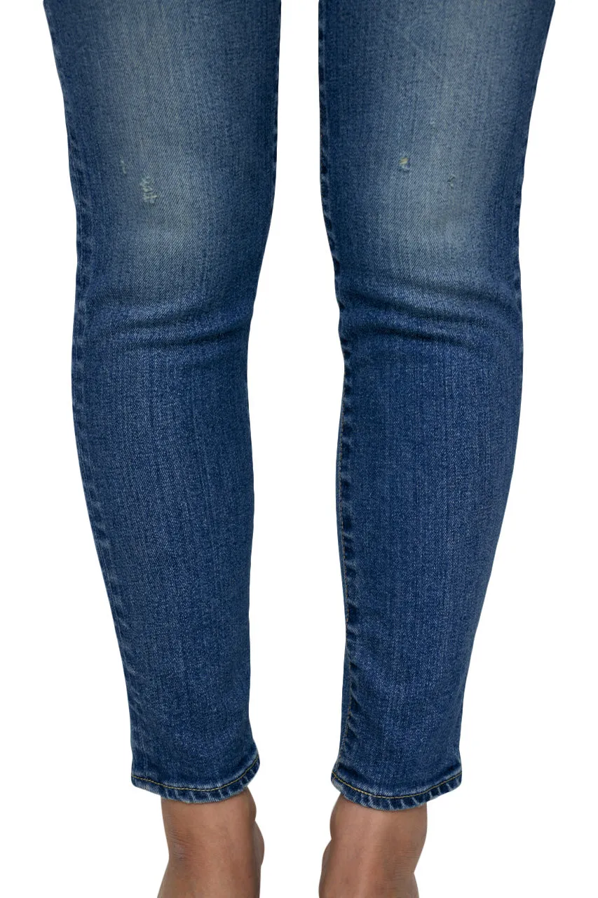 Moussy Denim Rhett Skinny High Rise Jeans in Dark Blue