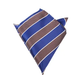 Navy Blue Grey White Diagonal - Pocket Square