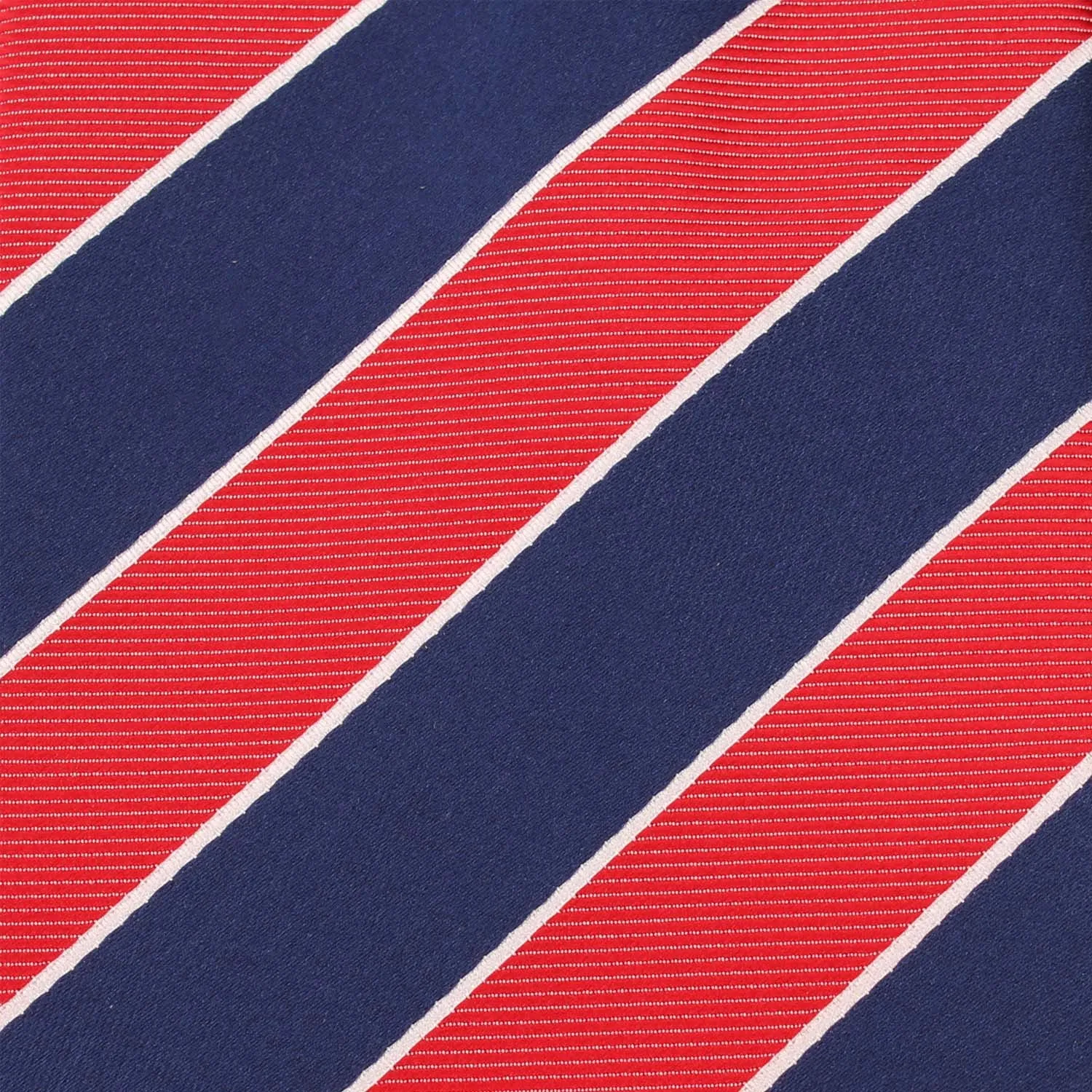 Navy Blue White and Red Diagonal - Pocket Square