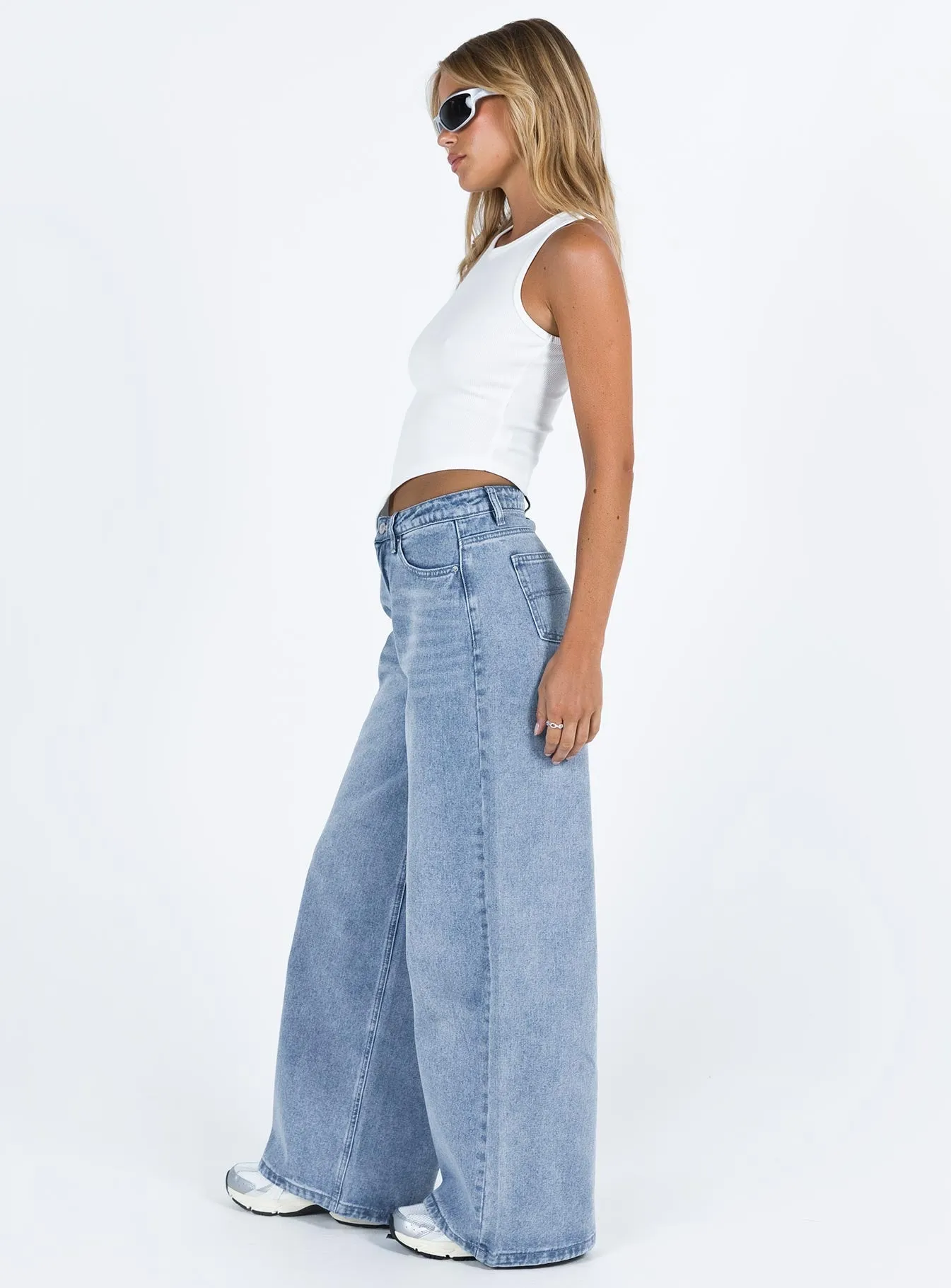 Naylor Wide Leg Jeans Light Wash Denim