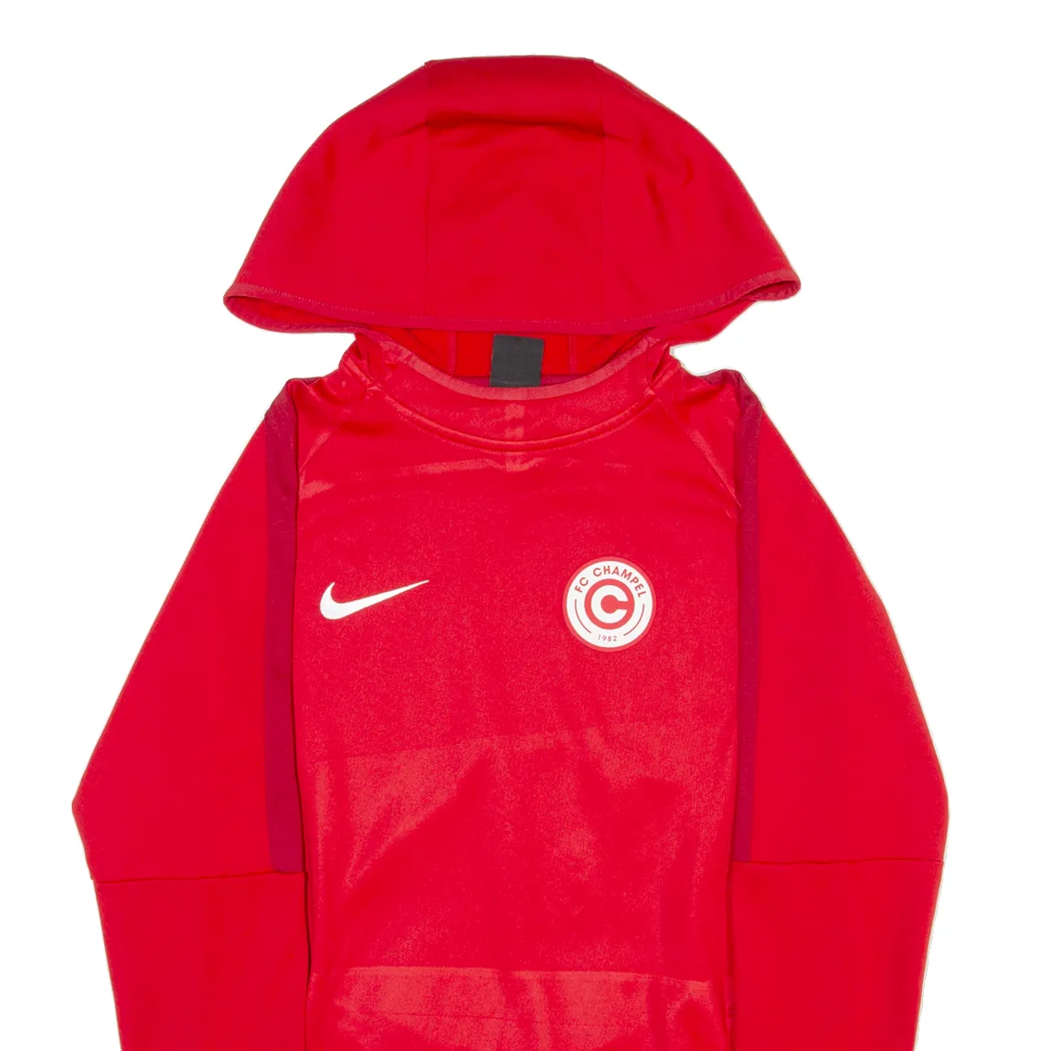 NIKE DRI-FIT FC Champel Mens Red Hoodie S