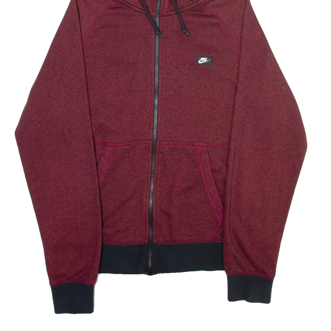 NIKE Mens Red Hoodie Full Zip M