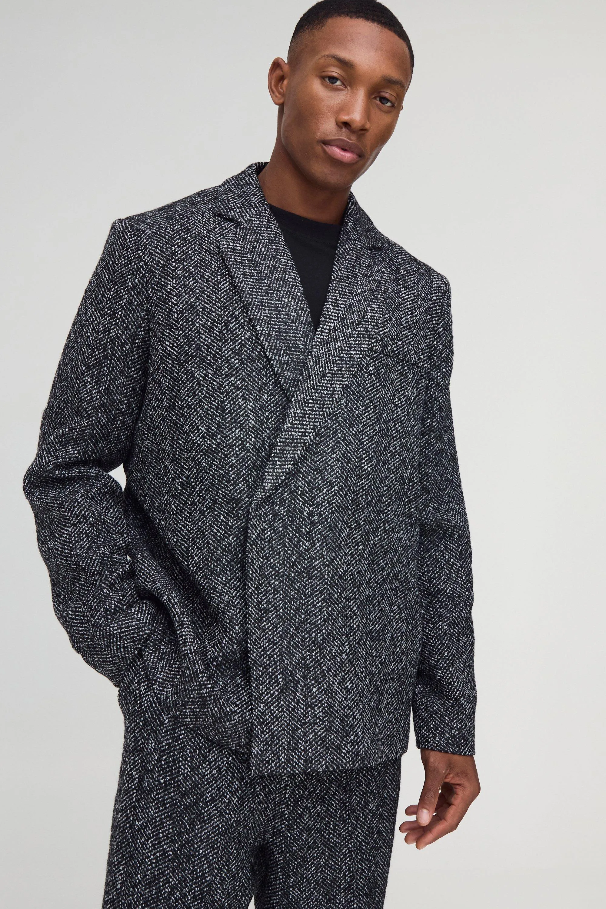 Oversized Boucle Boxy Blazer