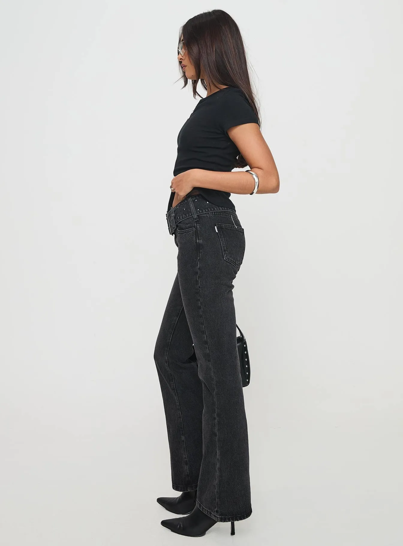 Peralto Flared Jeans Washed Black