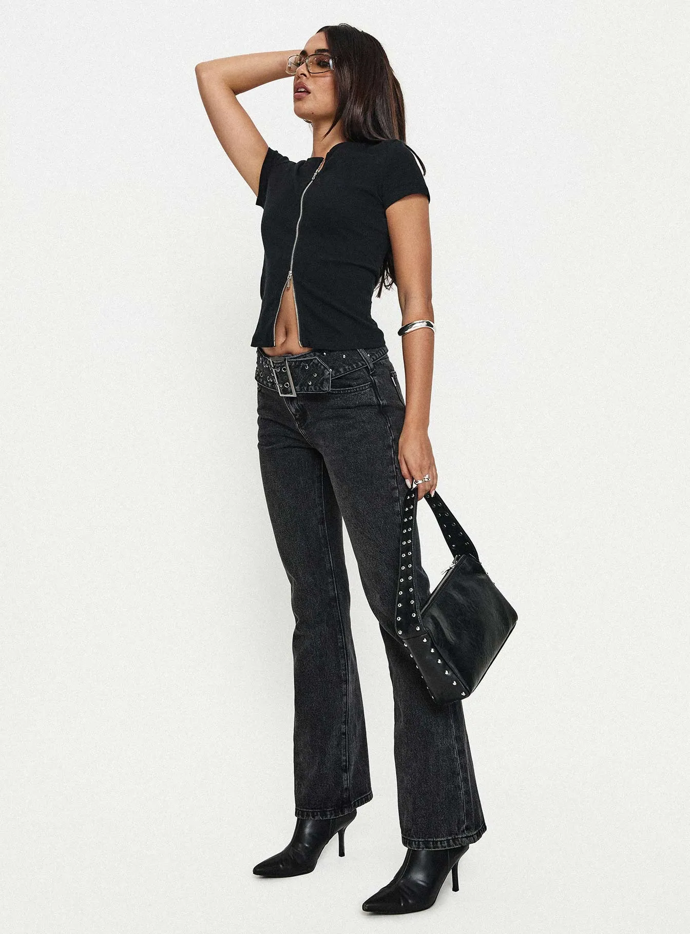 Peralto Flared Jeans Washed Black