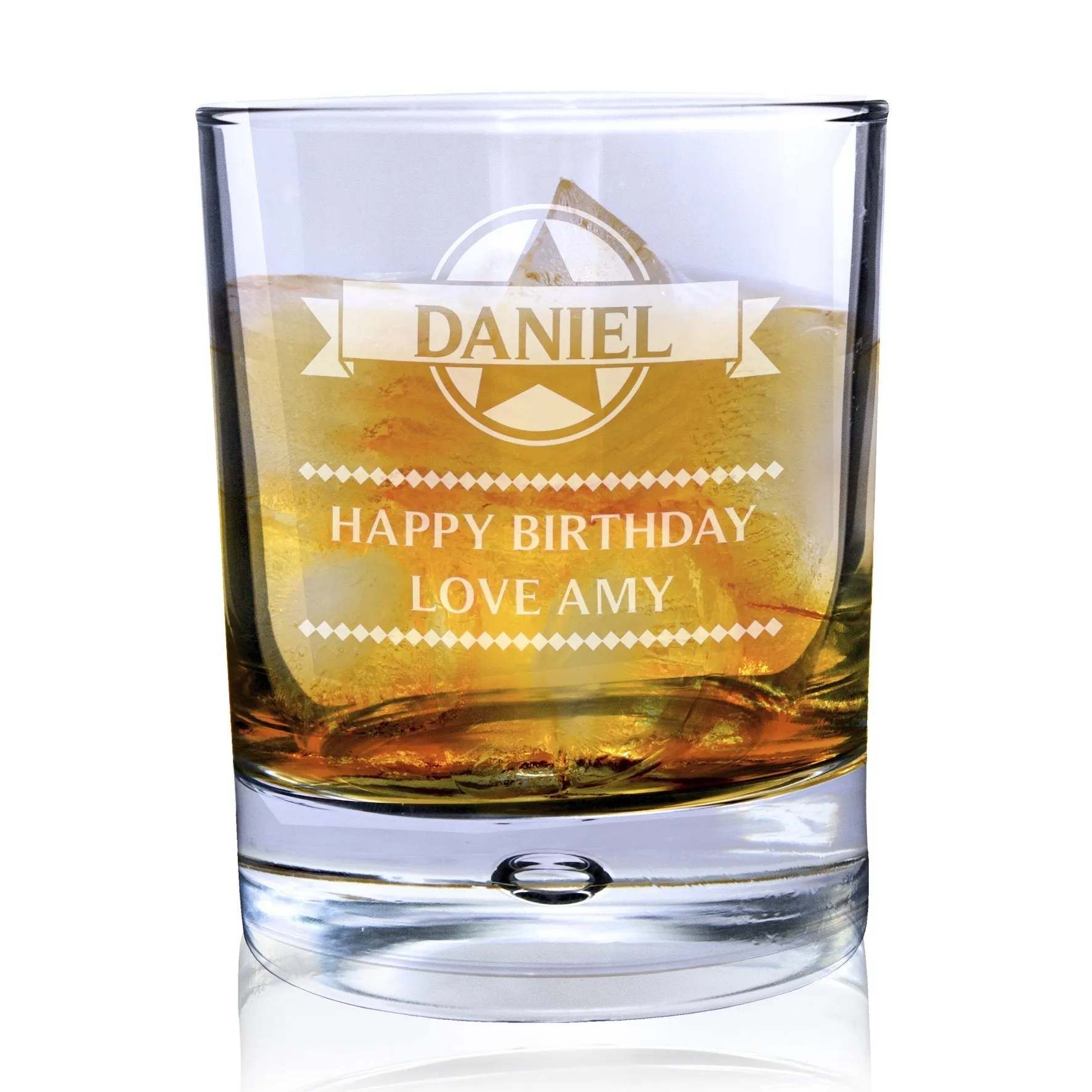 Personalised Diamond Tumbler Bubble Glass