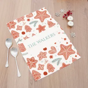 Personalised Gingerbread Wallpaper Tea Towel