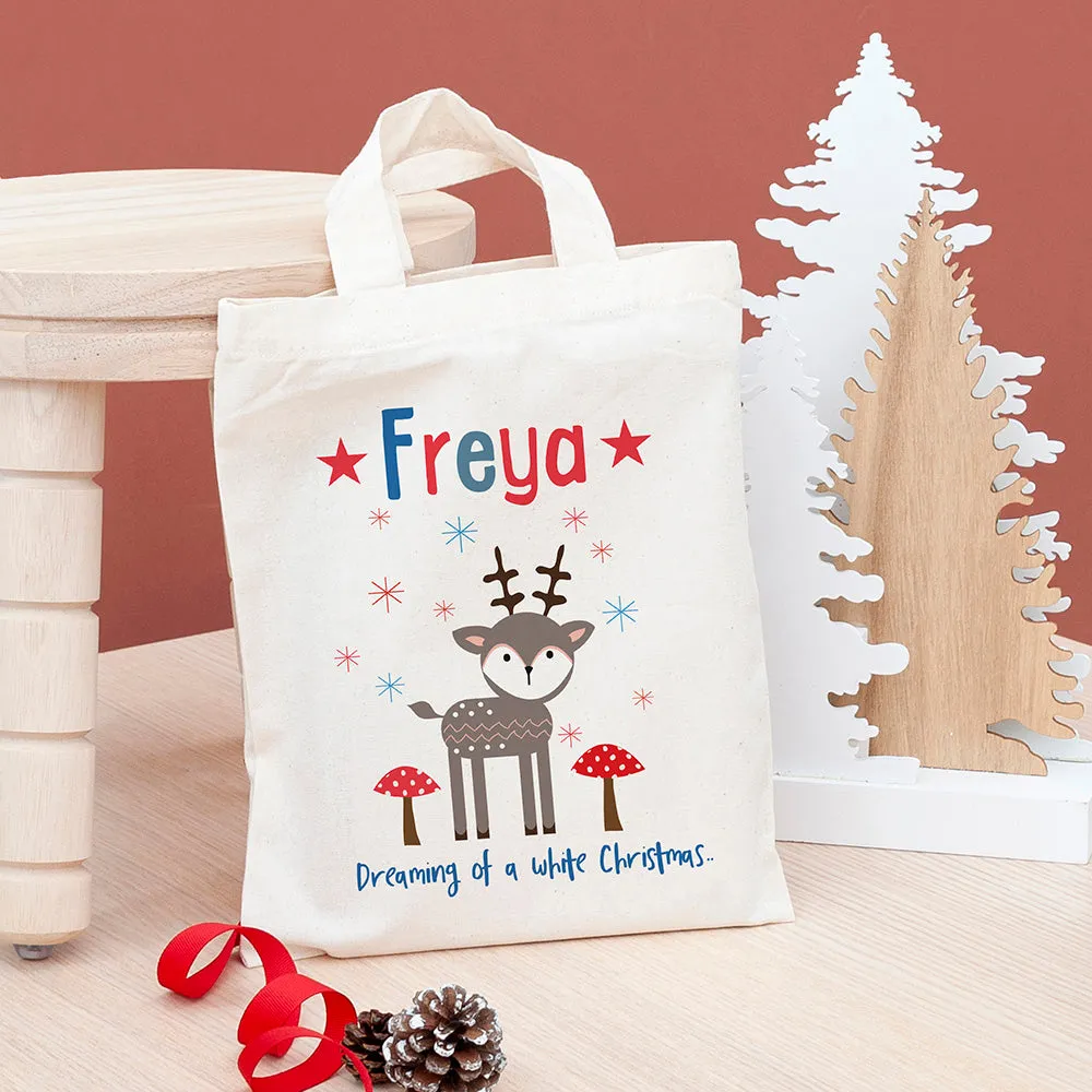 Personalised Natural Christmas Party Bag