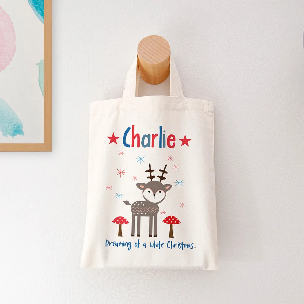 Personalised Natural Christmas Party Bag