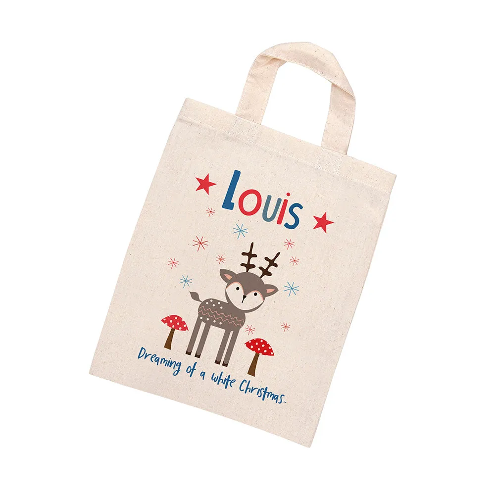 Personalised Natural Christmas Party Bag