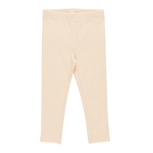 Pink Chicken Baby Organic Rib Leggings in Cream