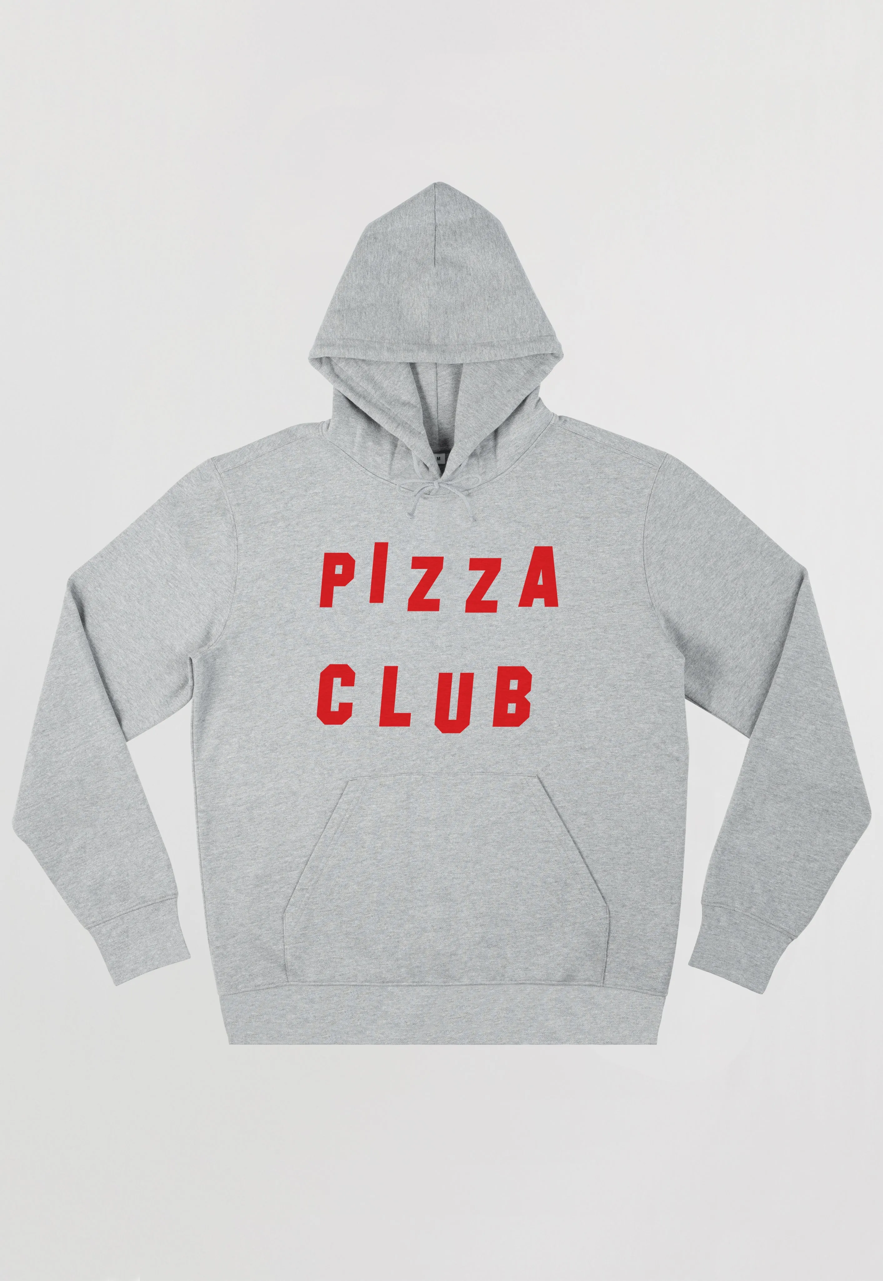 Pizza Club Slogan Hoodie In Grey