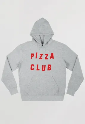 Pizza Club Slogan Hoodie In Grey