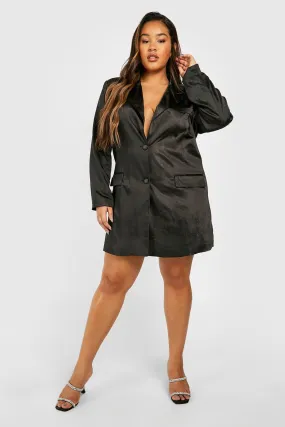 Plus Shimmer Satin Blazer Dress