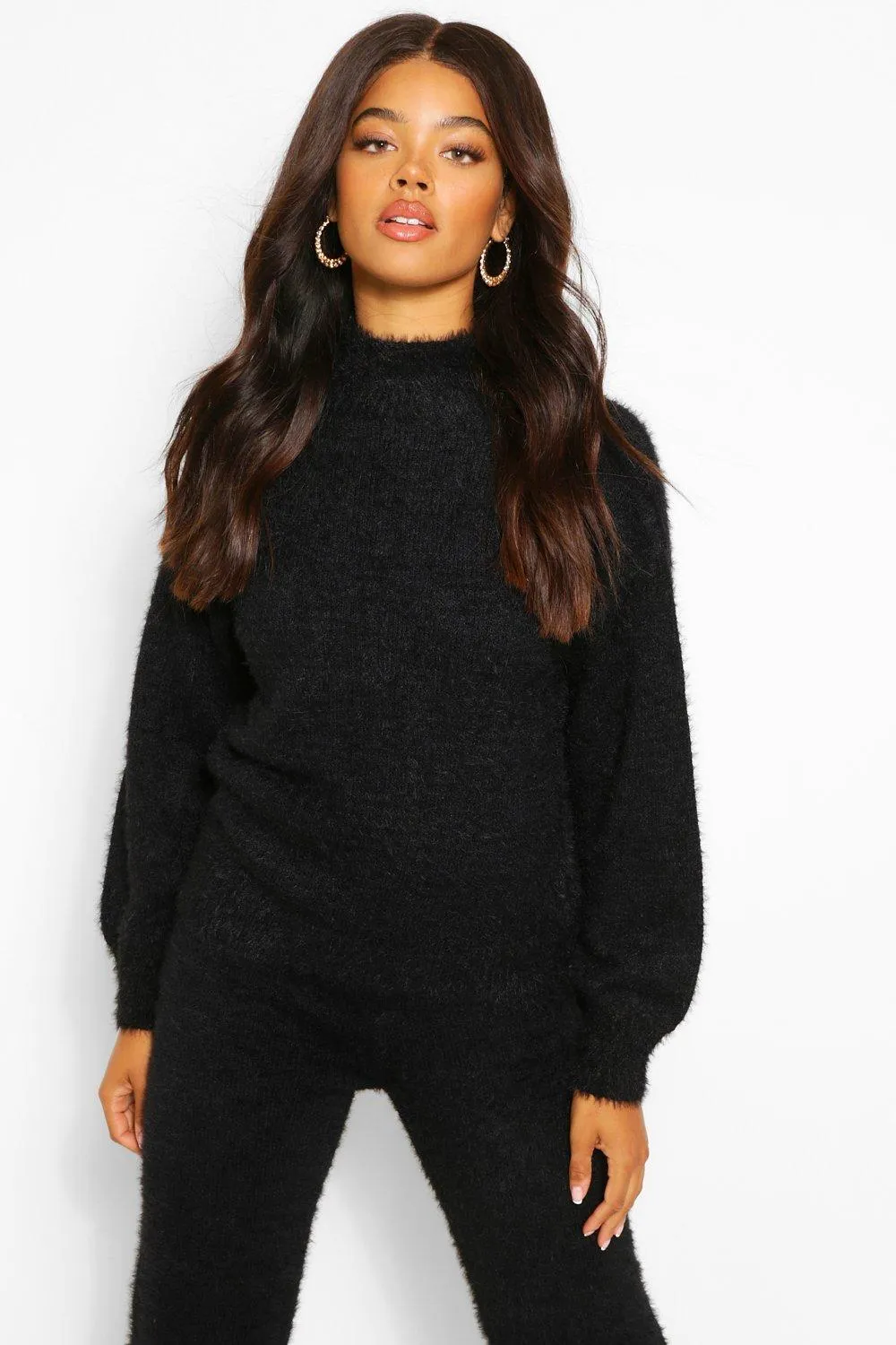 Premium Fluffy Knit Balloon Sleeve Sweater