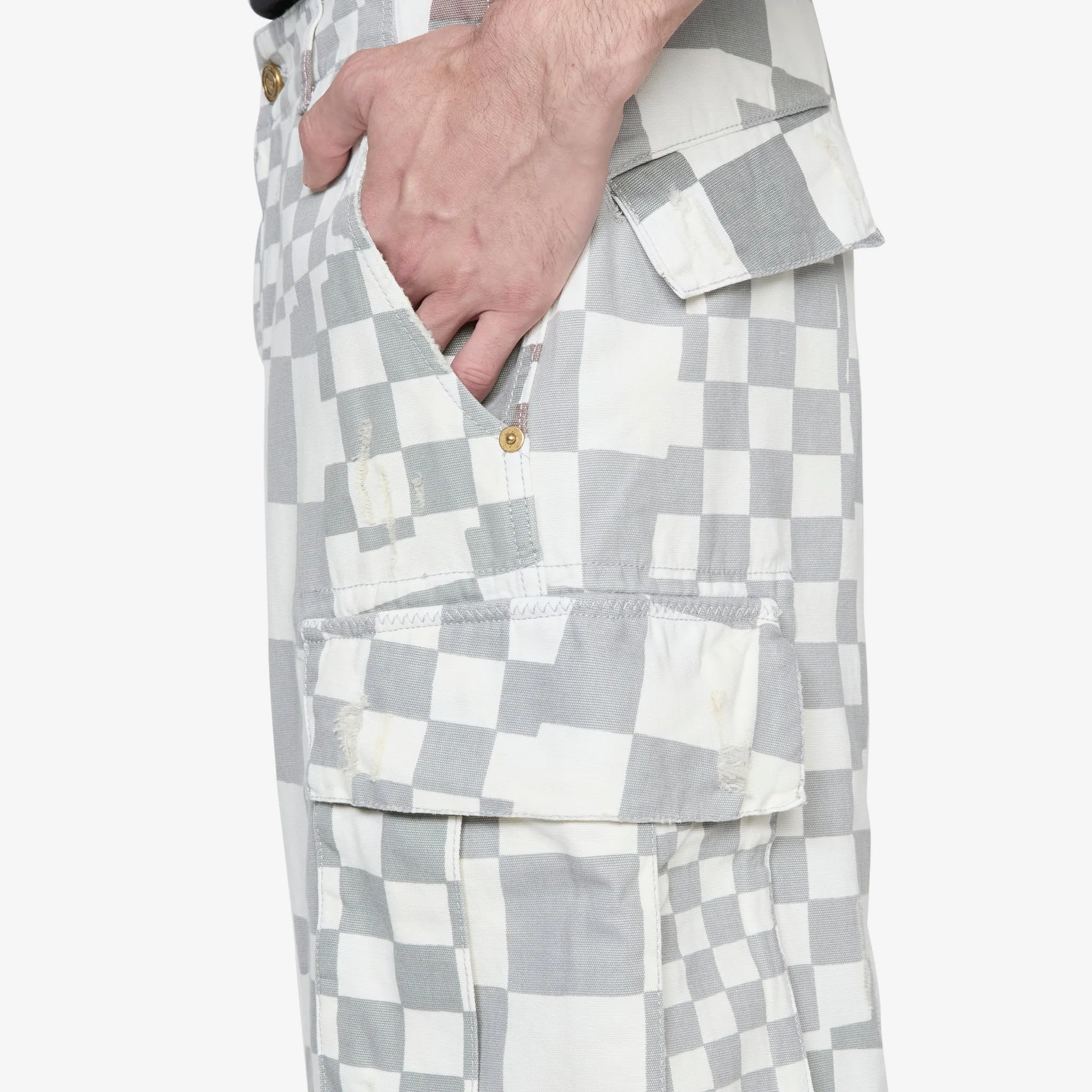 Printed Cargo Pant Checker